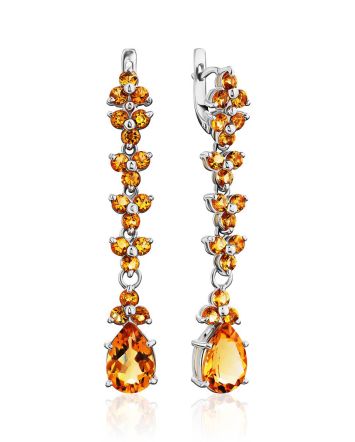 Refined Silver Citrine Dangles, image 