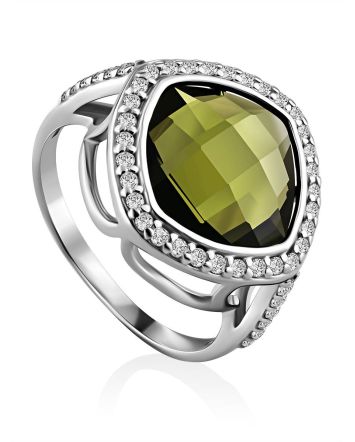 Voluminous Silver Tourmaline Ring, Ring Size: 6 / 16.5, image 