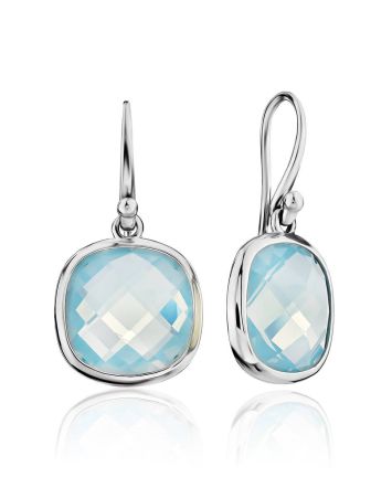 Chic Blue Agate Drop Earrings, image 