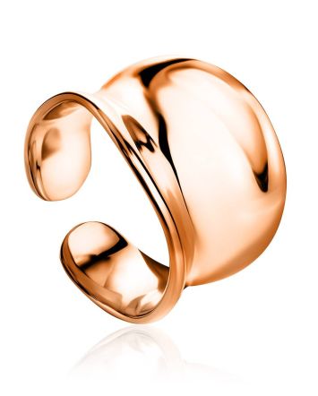 Statement Rose Plated Silver Ring The Liquid, Ring Size: Adjustable, image 