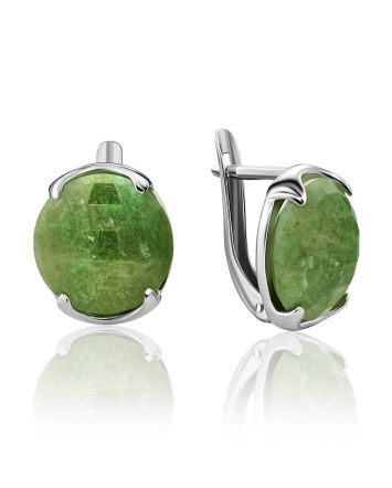 Stylish Silver Vesuvianite Earrings, image 