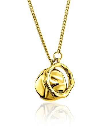 Designer Gold Plated Silver Double Pendant Necklace The Liquid, image 