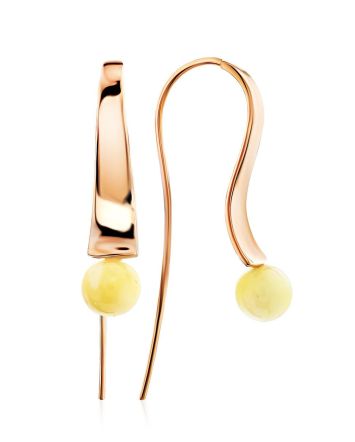 Designer Gilded Silver Amber Hook Earrings The Palazzo, image 