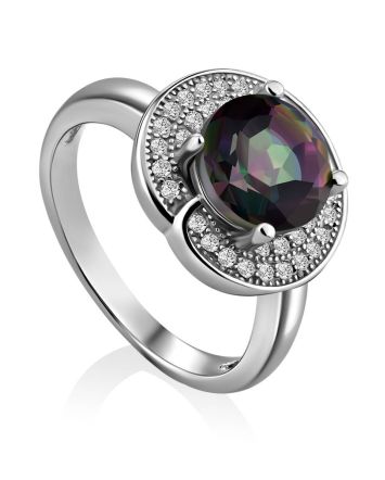 Stunning Silver Ring With Chameleon Color Quartz, Ring Size: 6 / 16.5, image 