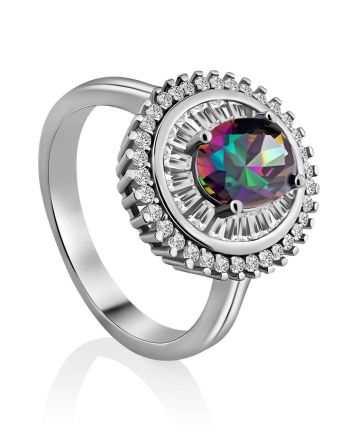 Fabulous Silver Ring With Chameleon Color Quartz, Ring Size: 7 / 17.5, image 