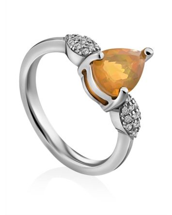 Bright Yellow Opal Ring, Ring Size: 6 / 16.5, image 