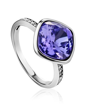 Classy Silver Crystal Channel Set Ring, Ring Size: 9 / 19, image 
