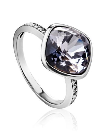 Voluptuous Silver Crystal Channel Set Ring, Ring Size: 7 / 17.5, image 