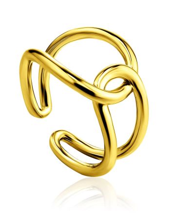 Split Gold Plated Silver Ring The ICONIC, Ring Size: Adjustable, image 