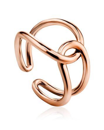 Split Rose Plated Silver Ring The ICONIC, Ring Size: Adjustable, image 