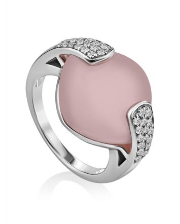 Chic Pink Chalcedony Ring, Ring Size: 7 / 17.5, image 