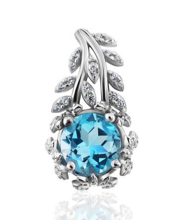 Charming Silver Topaz Pendant, image 