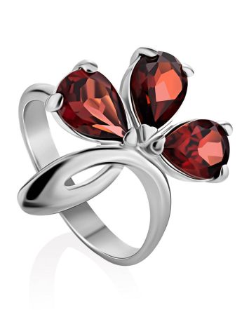 Charming Silver Garnet Ring, Ring Size: 7 / 17.5, image 