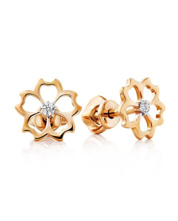 Floral Design Golden Studs, image 