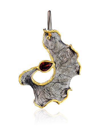 Abstract Design Silver Garnet Pendant, image 