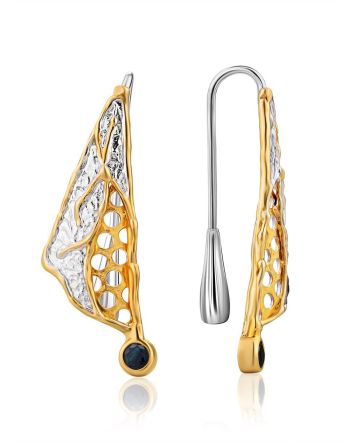 Fabulous Silver Sapphire Threader Earrings, image 