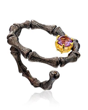 Wonderful Designer Silver Amethyst Ring, Ring Size: Adjustable, image 