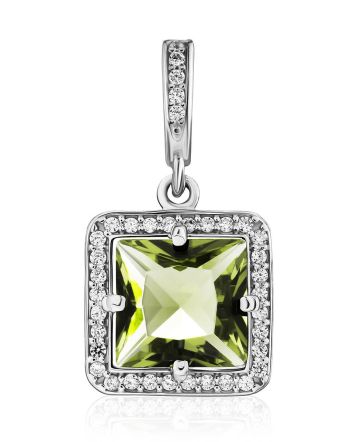 Refined Silver Pendant With Tourmaline And Crystals, image 