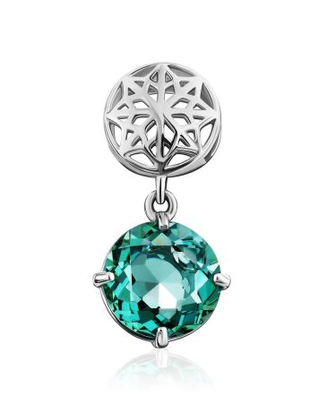 Laced Silver Prasiolite Pendant, image 