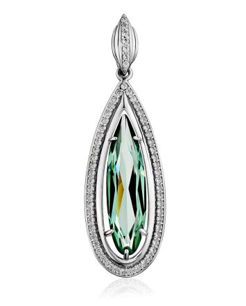 Ultra Feminine Silver Prasiolite Pendant, image 