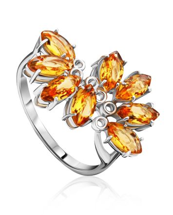 Lustrous Silver Citrine Ring, Ring Size: 9 / 19, image 