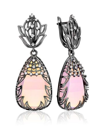 Voluptuous Pink Opal Dangle Earrings, image 