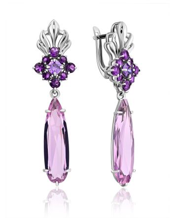 Voluminous Silver Kunzite Dangles, image 