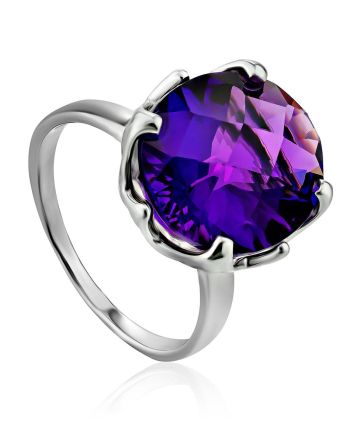 Bold Deep Purple Amethyst Ring, Ring Size: 8 / 18, image 