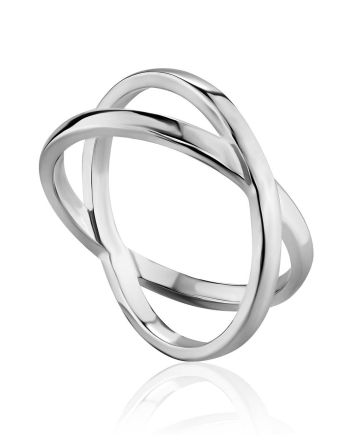 кольцо из серебра перекрёстное, image 