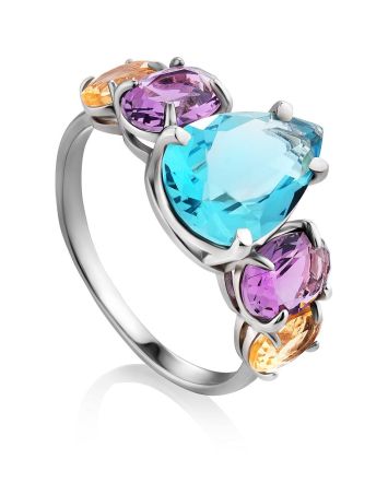 Chic Mix Color Crystal Ring, Ring Size: 9 / 19, image 