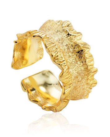 GORGEOUS 18ct Gold on Sterling Silver Ring The Liquid, Ring Size: Adjustable, image 