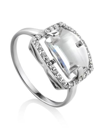 Lustrous Rhinestone Ring, Ring Size: 8.5 / 18.5, image 