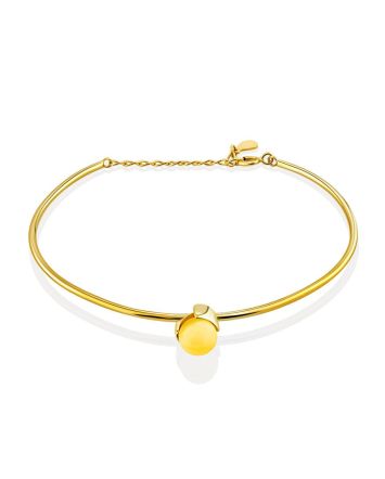 Chic Gilded Silver Bangle Bracelet With Amber The Palazzo, image 