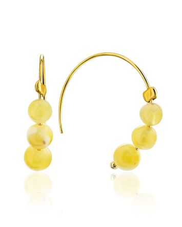 Boho Style Gilded Silver Amber Earrings The Palazzo, image 
