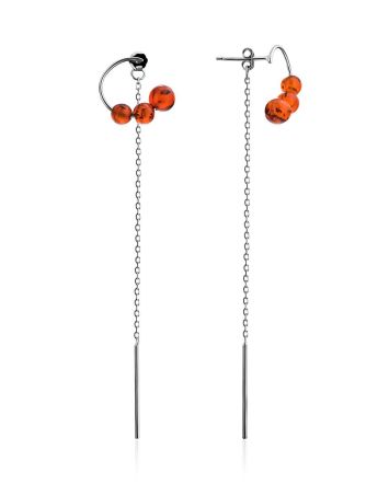 Refined Silver Chain Dangles With Natural Baltic Amber The Palazzo, image 