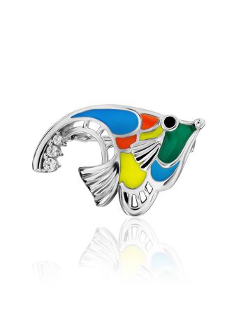 Colorful Enamel Fish Brooch, image 