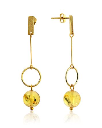 Ultra Feminine Gilded Silver Amber Chain Dangles The Palazzo, image 