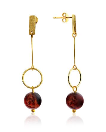 Stylish Gilded Silver Chain Dangles With Natural Baltic Amber The Palazzo, image 