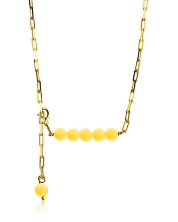Trendy Gilded Silver Amber Necklace The Palazzo, image 