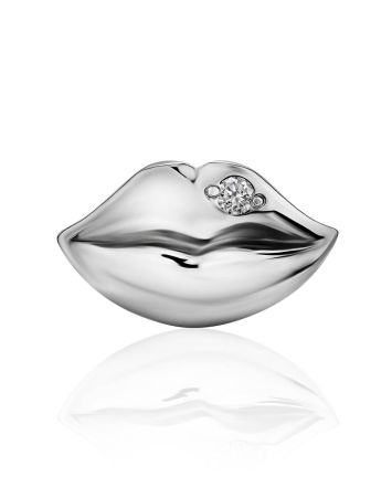 Cute Silver Diamond Mono Earring, image 