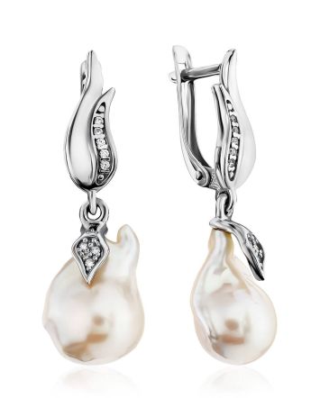 Fabulous Baroque Pearl Drop Earrings, image 