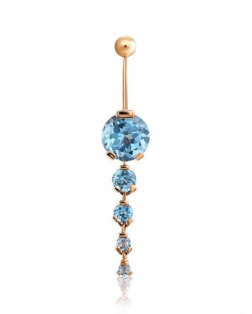 Gold Topaz Belly Button Ring, image 