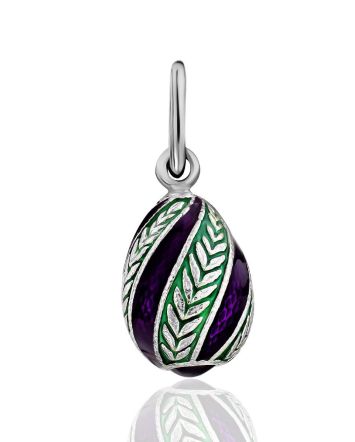 Cute Silver Enamel Egg Pendant The Romanov, image 