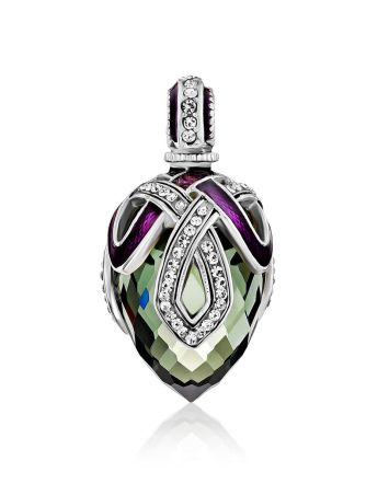 Fabulous Silver Crystal Egg Shaped Pendant The Romanov, image 