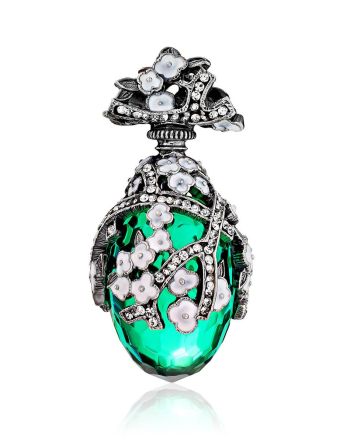 Lustrous Faceted Green Crystal Egg Shaped Pendant The Romanov, image 