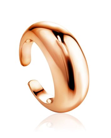 Luxurious Rose-Plated Silver Ring The ICONIC, Ring Size: Adjustable, image 