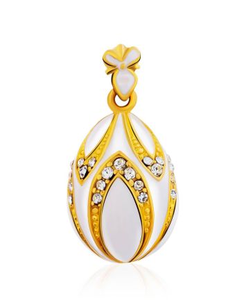 Chic Gilded Silver Enamel Egg Shaped Pendant The Romanov, image 