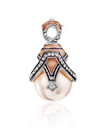 Fabulous Silver Pearl Egg Shaped Pendant The Romanov, image 