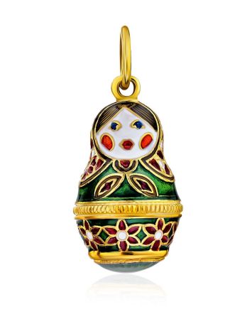Bright Enamel Matryoshka Egg Pendant The Romanov, image 