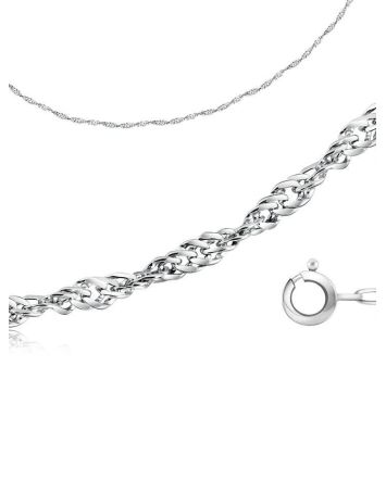 Silver Singapore chain, Length: 45, image 